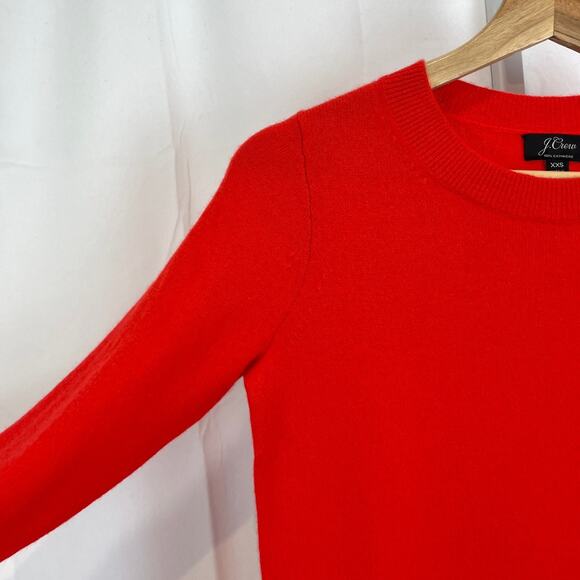 J.Crew Long Sleeve Everyday Cashmere Crewneck Dress AF263 Red Orange 2XS XXS - Picture 5 of 11